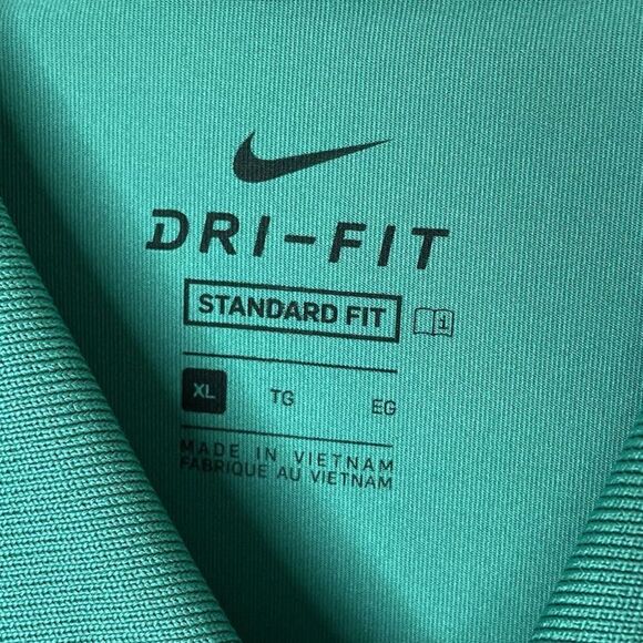 NIKE Shirt Mens XL Dri-Fit Green Performance Polo Standard-Fit Golf - Picture 6 of 7